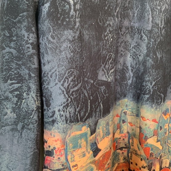 LONGLINE Jacket City Scape Simply Couture Women’s Long Sleeve Size Small - Picture 11 of 15